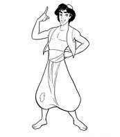 coloriage aladdin fier